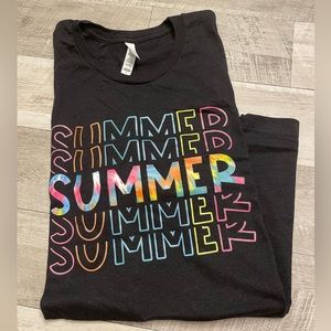 🆕 Size Large Bella Canvas Black Heather “Summer” T-Shirt